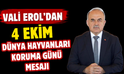 Vali Erol’dan 4 Ekim Dünya Hayvanları Koruma Günü Mesajı