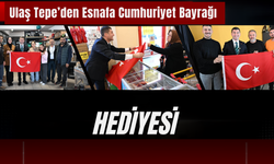 Ulaş Tepe’den Esnafa Cumhuriyet Bayrağı Hediyesi