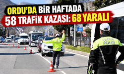 ORDU’DA BİR HAFTADA 58 TRAFİK KAZASI: 68 YARALI