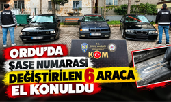 Ordu’da Şase Numarası Değiştirilen 6 Araca El Konuldu