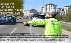 Ordu’da Bir Haftada 43 Yaralamalı Kaza: 51 Kişi Yaralandı