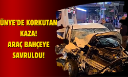 Ünye’de Korkutan Kaza: Araç Bahçeye Savruldu!