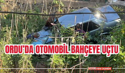 Ordu’da Otomobil Bahçeye Uçtu! Karı Koca Yaralandı