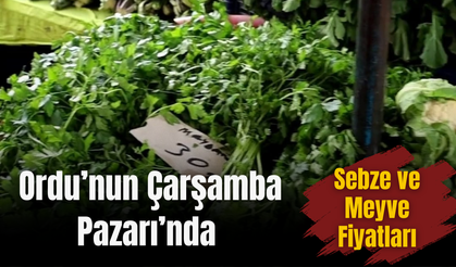Ordu’nun Çarşamba Pazarı’nda Sebze ve Meyve Fiyatları