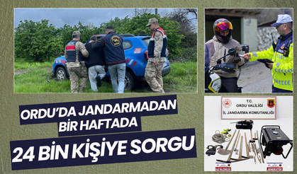 Ordu’da Jandarmadan Bir Haftada 24 Bin Kişiye Sorgu