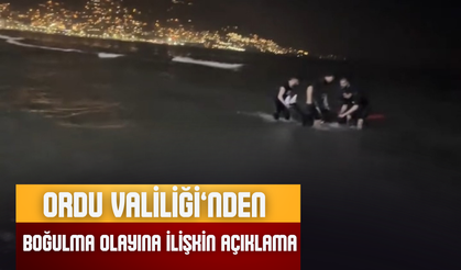 Ordu Valiliği’nden Boğulma Olayına İlişkin Açıklama