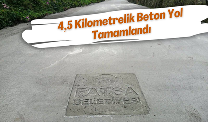 Fatsa Kırsalında Ulaşımda Büyük Atak: 4,5 Kilometrelik Beton Yol Tamamlandı