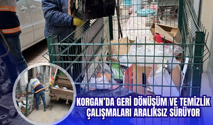 KORGAN’DA GERİ DÖNÜŞÜM VE TEMİZLİK ÇALIŞMALARI ARALIKSIZ SÜRÜYOR