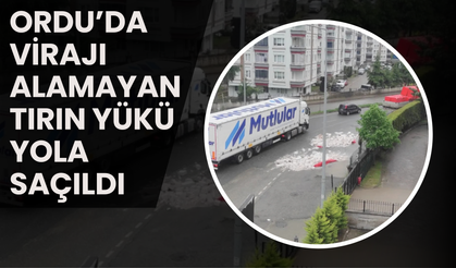 Ordu’da Virajı Alamayan Tırın Yükü Yola Saçıldı