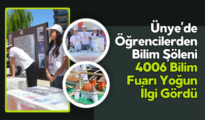 Ünye’de Öğrencilerden Bilim Şöleni: 4006 Bilim Fuarı Yoğun İlgi Gördü