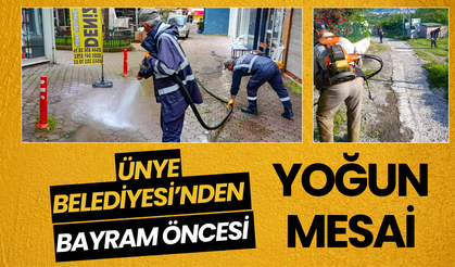 Ünye Belediyesi’nden Bayram Öncesi Yoğun Mesai