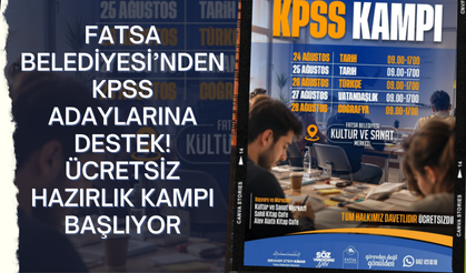 Fatsa Belediyesi’nden KPSS Adaylarına Destek! Ücretsiz Hazırlık Kampı Başlıyor