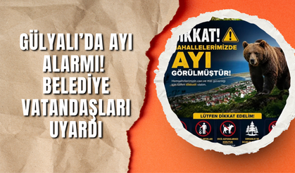 Gülyalı’da Ayı Alarmı! Belediye Vatandaşları Uyardı