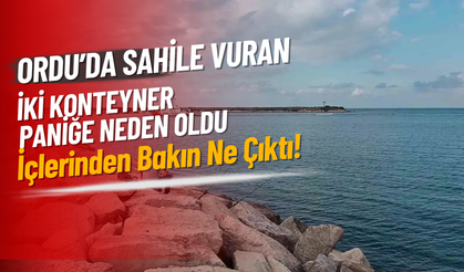 Ordu’da Sahile Vuran İki Konteyner Paniğe Neden Oldu: İçlerinden Bakın Ne Çıktı!