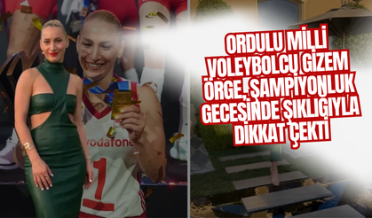 Ordulu Milli Voleybolcu Gizem Örge, Şampiyonluk Gecesinde Şıklığıyla Dikkat Çekti