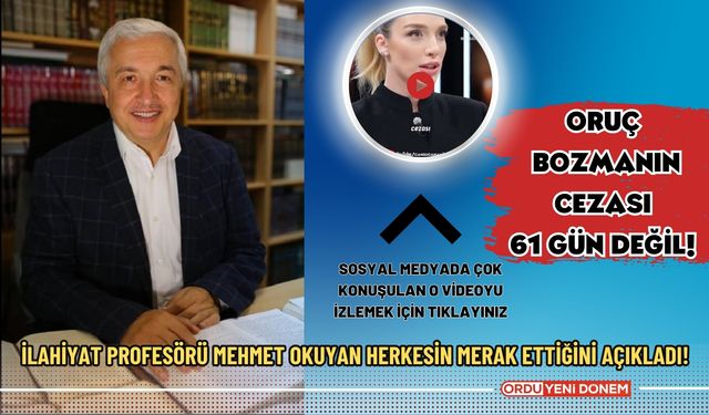 İlahiyat Profesörü Mehmet Okuyan Oruç Bozmanın Cezasını Açıkladı! Herkesin Merak Ettiği Bilgiyi Verdi!
