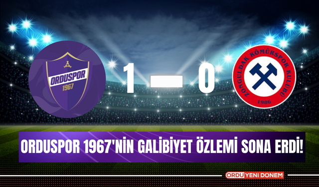 Orduspor 1967'nin Galibiyet Özlemi Sona Erdi!