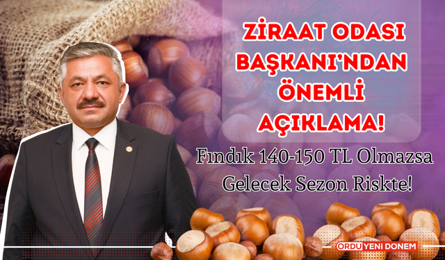 Ziraat Odası Başkanı’ndan Önemli Açıklama! Fındık 140-150 TL Olmazsa Gelecek Sezon Riskte!