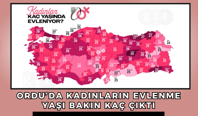 Ordu’da Kadınların Evlenme Yaşı Bakın Kaç Çıktı