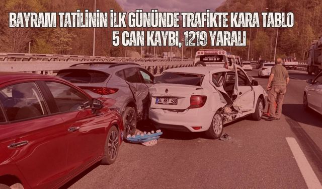 Bayram Tatilinin İlk Gününde Trafikte Kara Tablo: 5 Can Kaybı, 1219 Yaralı
