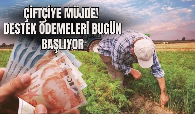 Çiftçiye Müjde: Destek Ödemeleri Bugün Başlıyor