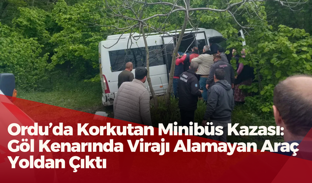 Ordu’da Korkutan Minibüs Kazası: Göl Kenarında Virajı Alamayan Araç Yoldan Çıktı