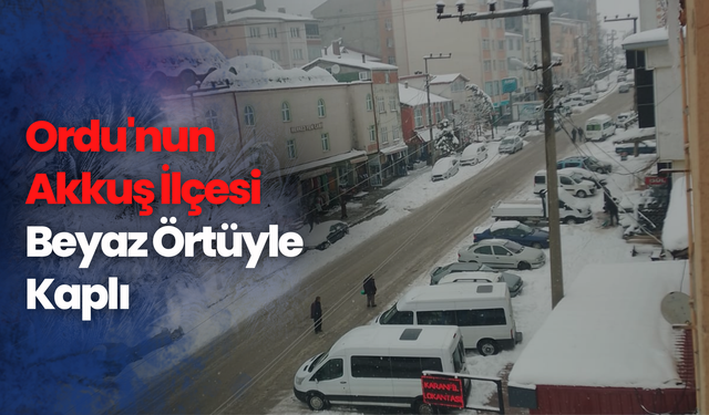 Ordu'nun Akkuş İlçesi Beyaz Örtüyle Kaplı