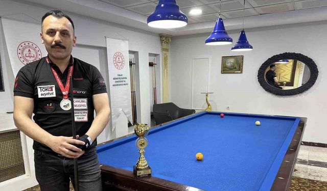 Tokatlı bilardo sporcusu Avrupa şampiyonasında kupa hedefliyor