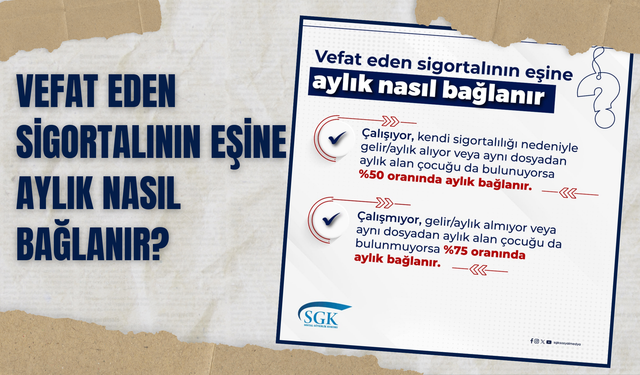 Vefat eden sigortalının eşine aylık nasıl bağlanır?