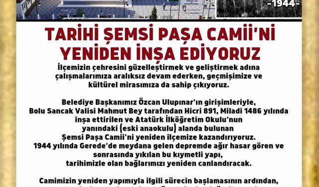 Şemsi Paşa Camisi 81 sonra yeniden inşa edilecek