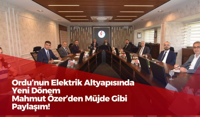 Ordu’nun Elektrik Altyapısında Yeni Dönem: Mahmut Özer’den Müjde Gibi Paylaşım