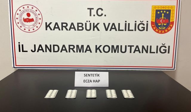 Karabük’te 50 adet sentetik ecza yakalandı