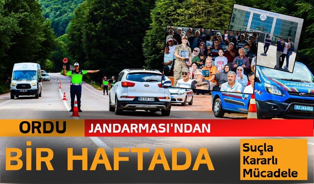 Ordu Jandarması'ndan Bir Haftada Suçla Kararlı Mücadele