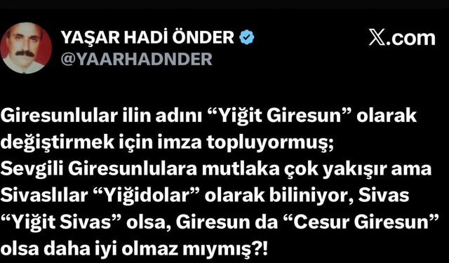 Giresun’un "Yiğit" hamlesi Yiğidolar’ın tepkisini çekti