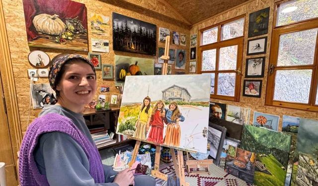 Yayla kültürünü ve Uzungöl’ün unutulan hikayelerini tuvale taşıyor