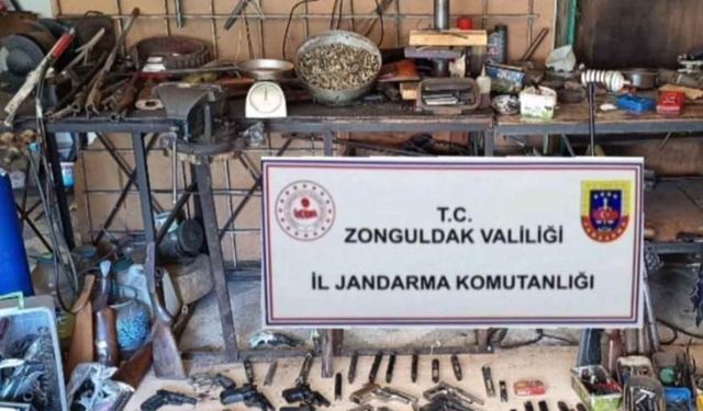 Zonguldak’ta kaçak silah imalathanesinde 30 binin üzerinde fişek ele geçirildi