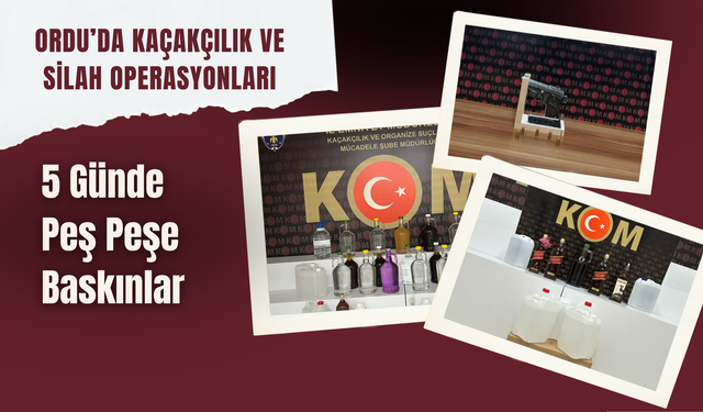 Ordu’da Kaçakçılık ve Silah Operasyonları: 5 Günde Peş Peşe Baskınlar