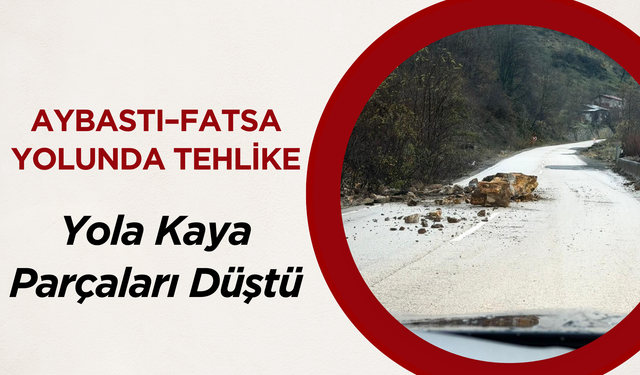 Aybastı–Fatsa Yolunda Tehlike: Yola Kaya Parçaları Düştü