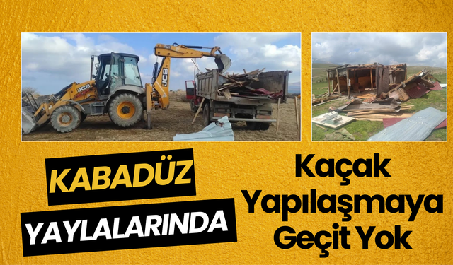 Kabadüz Yaylalarında Kaçak Yapılaşmaya Geçit Yok