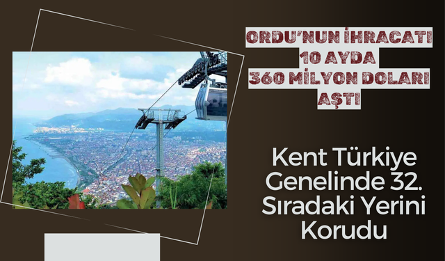 Ordu’nun İhracatı 10 Ayda 360 Milyon Doları Aştı