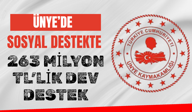 Ünye’de Sosyal Destekte 263 Milyon TL’lik Dev Destek