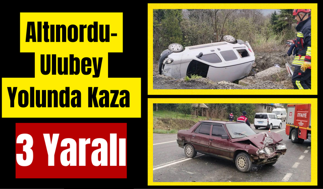 Altınordu-Ulubey Yolunda Kaza  3 Yaralı