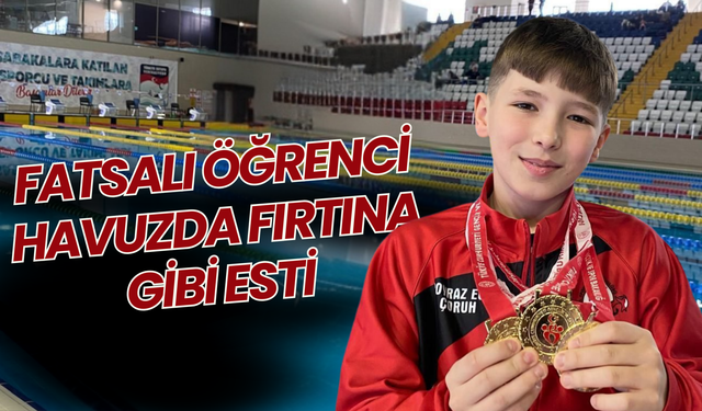 Fatsalı Öğrenci Havuzda Fırtına Gibi Esti: 3 Kategoride İl Birincisi Ordu’nun
