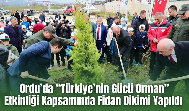 Ordu’da “Türkiye’nin Gücü Orman” Etkinliği Kapsamında Fidan Dikimi Yapıldı