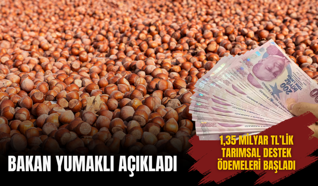 BAKAN YUMAKLI AÇIKLADI: 1,35 MİLYAR TL’LİK TARIMSAL DESTEK ÖDEMELERİ BAŞLADI