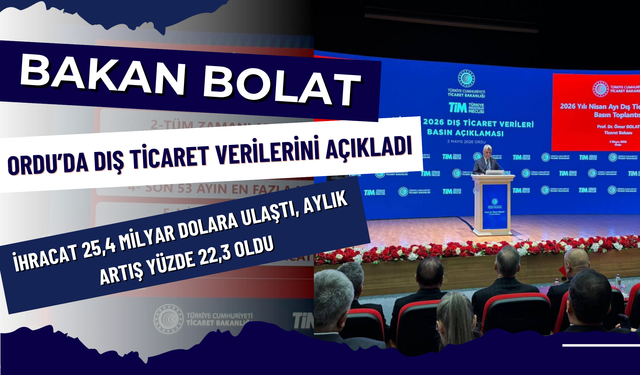 BAKAN BOLAT ORDU’DA DIŞ TİCARET VERİLERİNİ AÇIKLADI