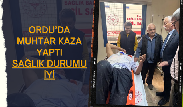 Ordu’da Muhtar Kaza Yaptı: Sağlık Durumu İyi