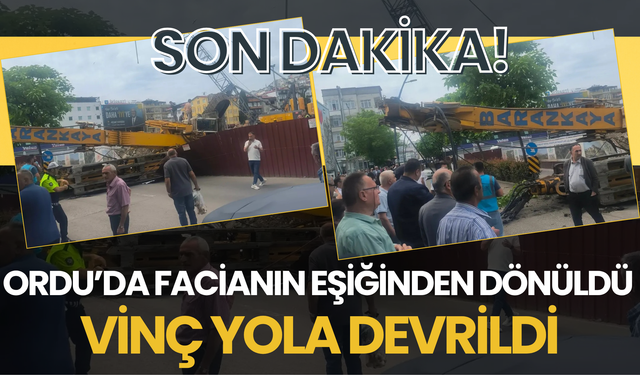 Ordu’da Facianın Eşiğinden Dönüldü: Vinç Yola Devrildi