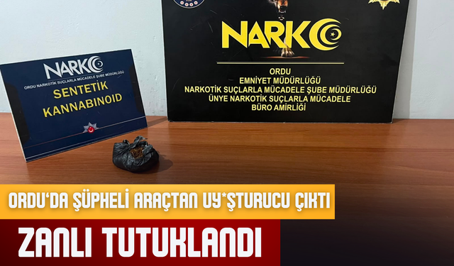 Ordu’da Şüpheli Araçtan Uy*şturucu Çıktı: Zanlı Tutuklandı