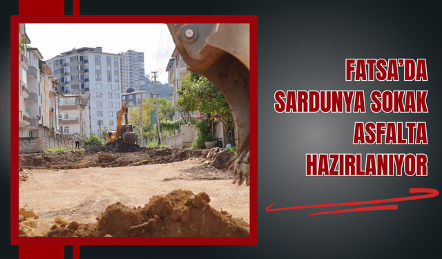 Fatsa’da Sardunya Sokak Asfalta Hazırlanıyor